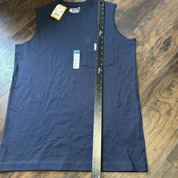 NWT Carhartt Relaxed Fit Mens Small Black Sleeveless Cotton Pocket T-Shirt - Picture 4 of 8